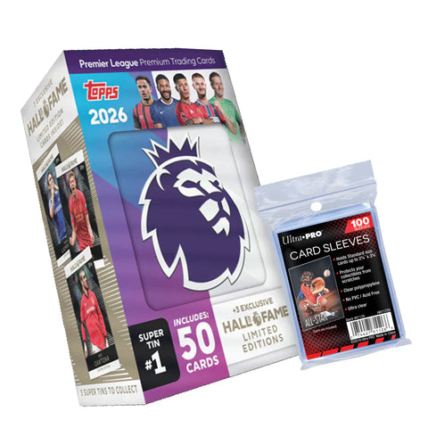 Topps Premier League 2026 - Debut Edition - Super Tin #1 + 100 Soft Sleeves
